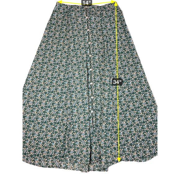 NWT Max Studio Multicolor Floral Midi A-Line Skirt Womens Size Small S Button Up - Picture 9 of 9